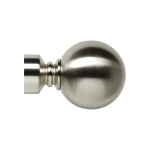 25mm Steel Curtain Rod Solid Ball Finial Brushed Silver