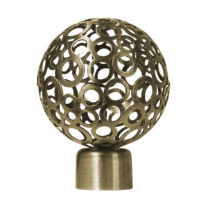 25mm Steel Curtain Rod Mesh Ball Finial Bronze