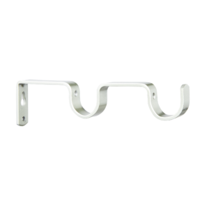 25mm Steelrod Double Metal Bracket Brushed Silver