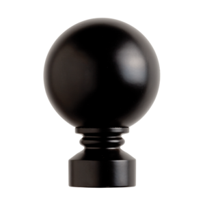 25mm Aluminium Curtain Rod Solid Ball Finial | Black