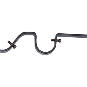 25mm Steel Rod Double Metal Bracket Black