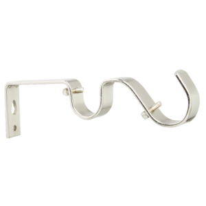 32mm Steel Rod Double Bracket Brushed Silver