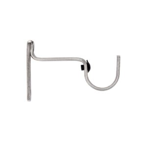 25mm Steel Rod Single Metal Bracket Brushed Silver