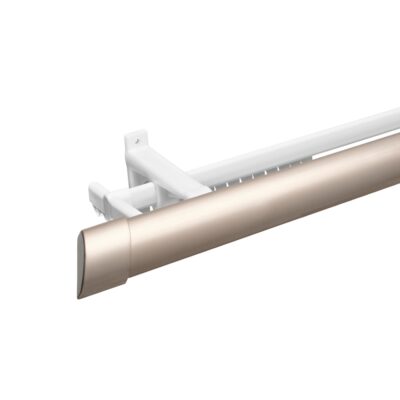 65mm All-In-One Double Curtain Track with Pelmet | Pewter
