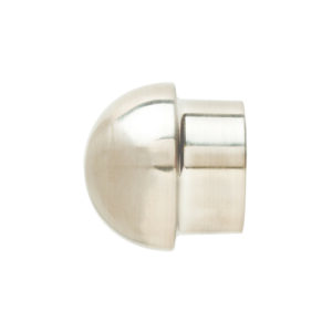 25mm Steel Curtain Rod End Cap Dome Brushed Silver