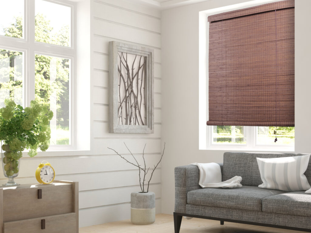 Big open windows in a lounge with ready made blinds