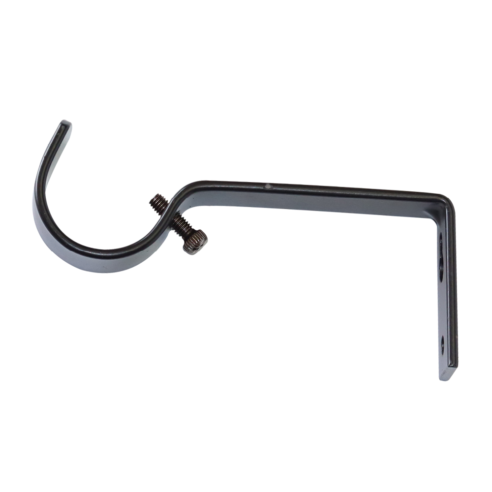 32mm Steel Rod Single Bracket Black