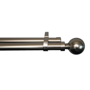 28-32mm Expanding Rod Double Ball Finial Silver 2.6m-5.0m