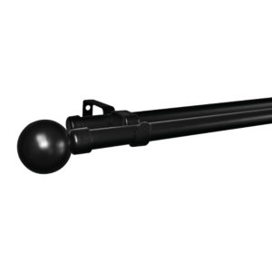 16-19 MM EXPANDING DOUBLE STEEL ROD METAL BALL FINIAL BLACK